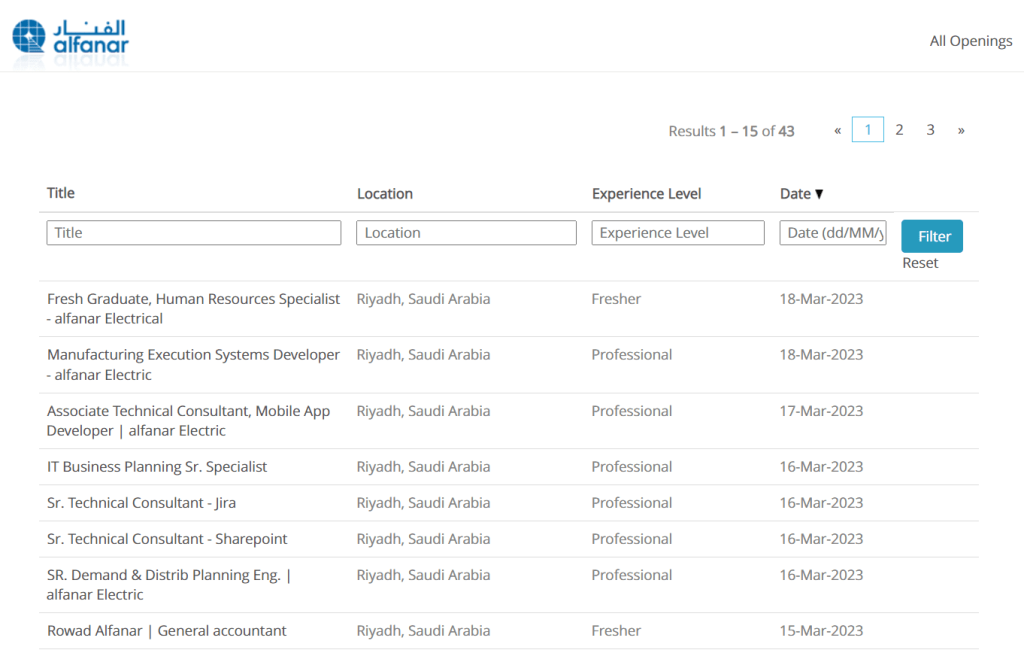 تقديم وظائف شركة الفنار