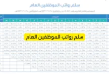 سلم رواتب الموظفين العام