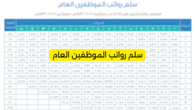سلم رواتب الموظفين العام