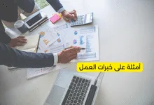 أمثلة على خبرات العمل