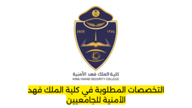 التخصصات المطلوبة في كلية الملك فهد الأمنية للجامعيين