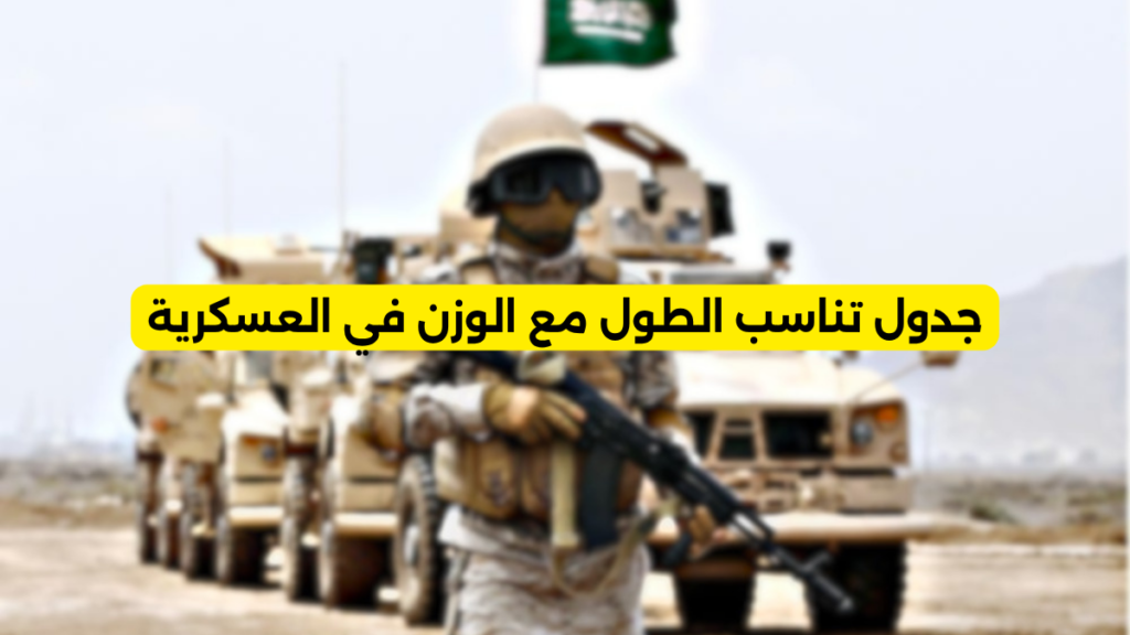 جدول تناسب الطول مع الوزن في العسكرية