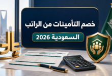 خصم التأمينات من الراتب في السعودية 2026 وطريقة الحساب